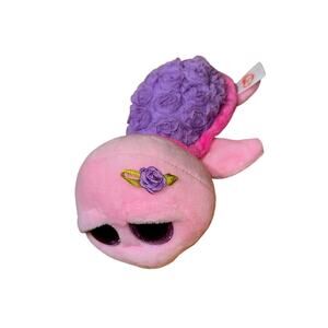 TY pink Turtle With Purple Flower Shell